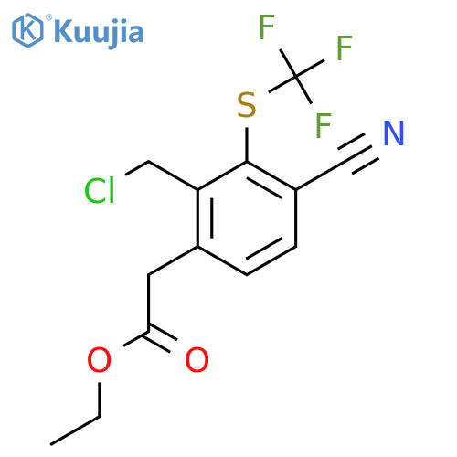 Ethyl 2-chloromethyl-4-cyano-3-(trifluoromethylthio)phenylacetate structure