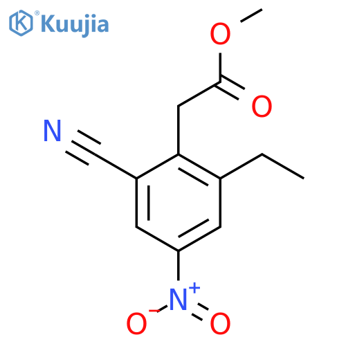 Methyl 2-cyano-6-ethyl-4-nitrophenylacetate structure