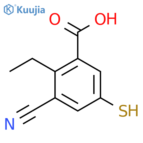 3-Cyano-2-ethyl-5-mercaptobenzoic acid structure