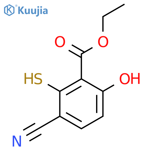 Ethyl 3-cyano-6-hydroxy-2-mercaptobenzoate structure