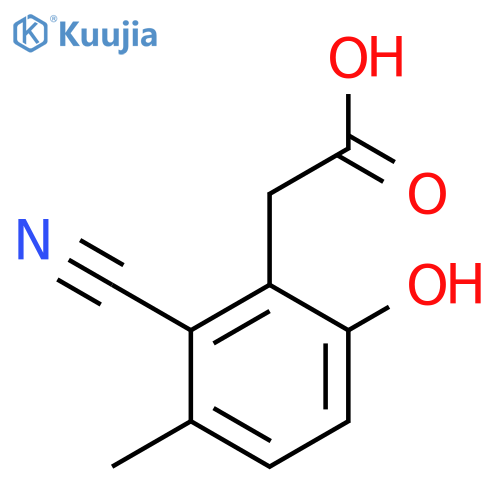 2-Cyano-6-hydroxy-3-methylphenylacetic acid structure