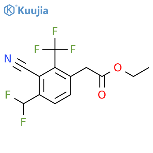 Ethyl 3-cyano-4-difluoromethyl-2-(trifluoromethyl)phenylacetate structure