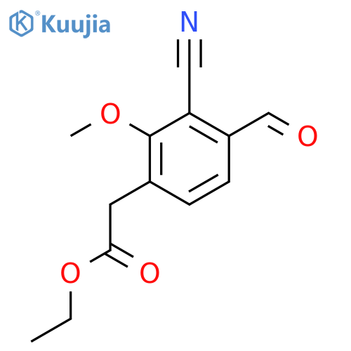 Ethyl 3-cyano-4-formyl-2-methoxyphenylacetate structure