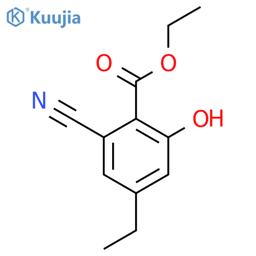 Ethyl 2-cyano-4-ethyl-6-hydroxybenzoate structure