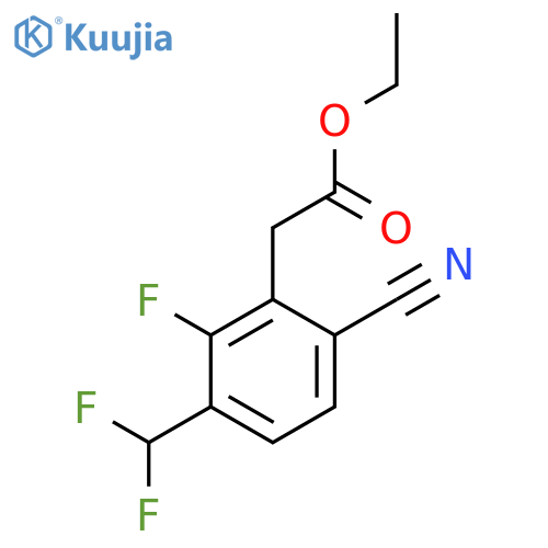 Ethyl 6-cyano-3-difluoromethyl-2-fluorophenylacetate structure