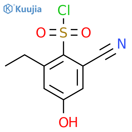 2-Cyano-6-ethyl-4-hydroxybenzenesulfonyl chloride structure