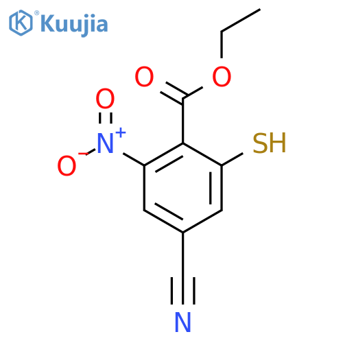 Ethyl 4-cyano-2-mercapto-6-nitrobenzoate structure