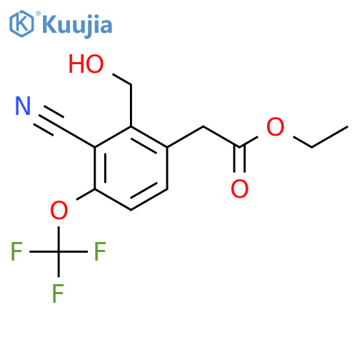 Ethyl 3-cyano-2-hydroxymethyl-4-(trifluoromethoxy)phenylacetate structure