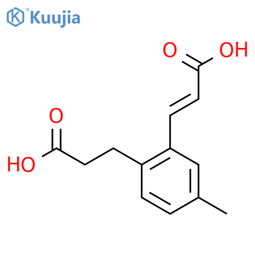 2-(2-Carboxyethyl)-5-methylcinnamic acid structure