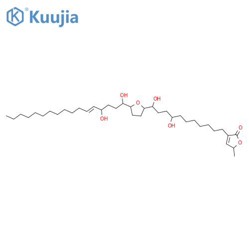 2(5H)-Furanone,3-[(8R,11R)-11-[(2R,5R)-5-[(1R,4S,5E)-1,4-dihydroxy-5-heptadecen-1-yl]tetrahydro-2-furanyl]-8,11-dihydroxyundecyl]-5-methyl-,(5S)- structure