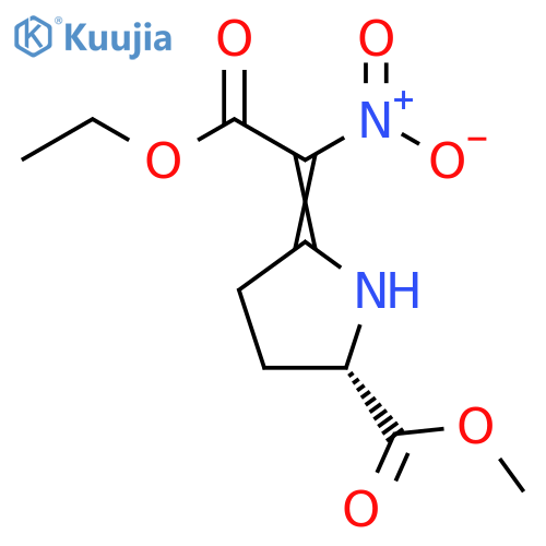 Proline, 5-(2-ethoxy-1-nitro-2-oxoethylidene)-, methyl ester structure