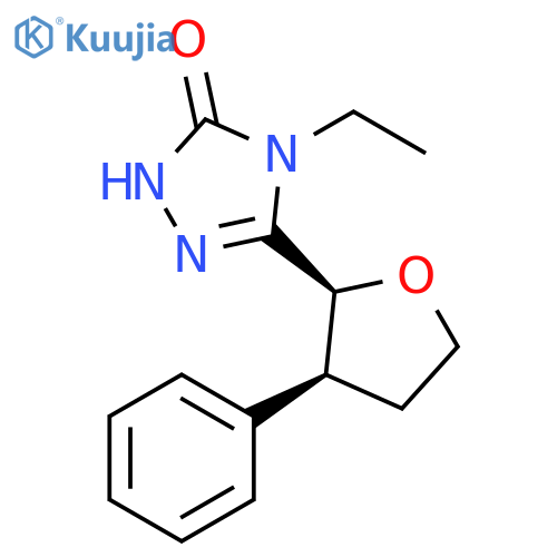 3H-1,2,4-Triazol-3-one, 4-ethyl-2,4-dihydro-5-[(2S,3S)-tetrahydro-3-phenyl-2-furanyl]- structure