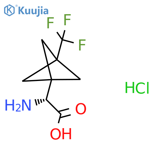 (2R)-2-amino-2-[3-(trifluoromethyl)bicyclo[1.1.1]pentan-1-yl]acetic acid hydrochloride structure
