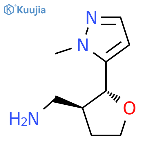 [trans-2-(2-methylpyrazol-3-yl)tetrahydrofuran-3-yl]methanamine structure