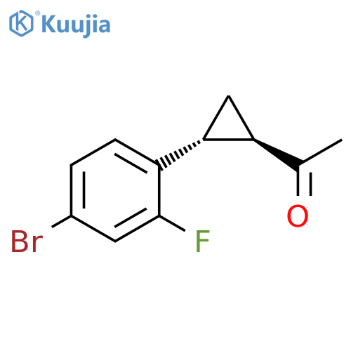 1-[2-(4-bromo-2-fluorophenyl)cyclopropyl]ethan-1-one, trans structure