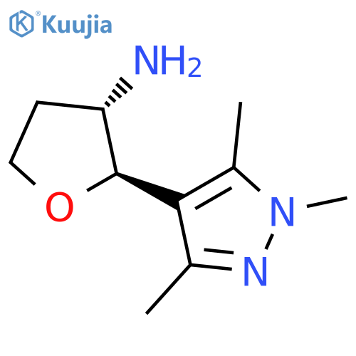 trans-2-(1,3,5-trimethylpyrazol-4-yl)tetrahydrofuran-3-amine structure