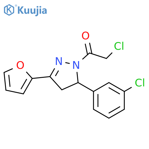 2-Chloro-1-[5-(3-chlorophenyl)-3-(furan-2-yl)-4,5-dihydro-1H-pyrazol-1-yl]ethan-1-one structure