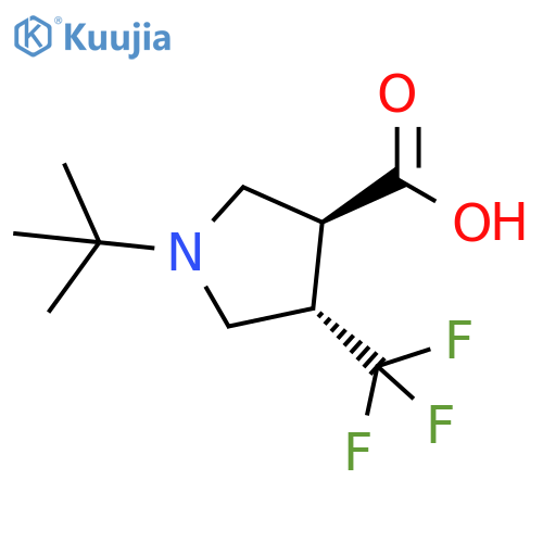 3-Pyrrolidinecarboxylic acid, 1-(1,1-dimethylethyl)-4-(trifluoromethyl)-, (3S,4S)- structure
