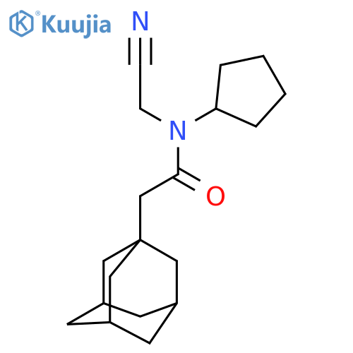 2-(adamantan-1-yl)-N-(cyanomethyl)-N-cyclopentylacetamide structure