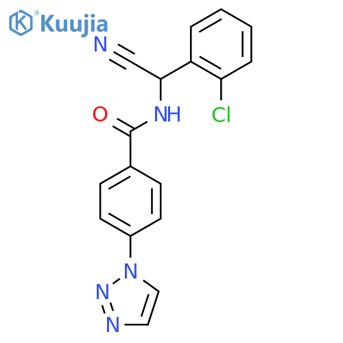 N-[(2-chlorophenyl)(cyano)methyl]-4-(1H-1,2,3-triazol-1-yl)benzamide structure