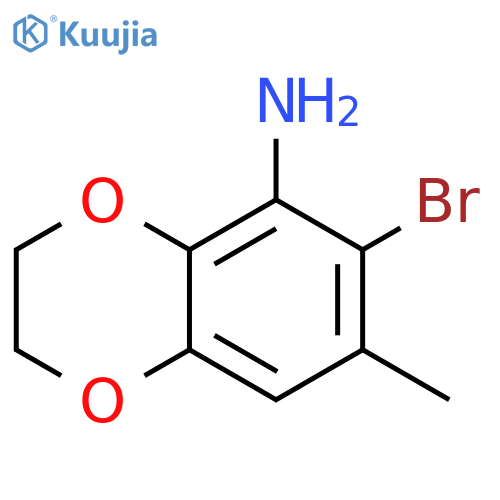 6-bromo-7-methyl-2,3-dihydrobenzo[b][1,4]dioxin-5-amine structure