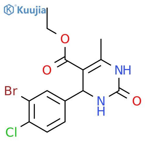 Ethyl 4-(3-bromo-4-chlorophenyl)-6-methyl-2-oxo-1,2,3,4-tetrahydropyrimidine-5-carboxylate structure