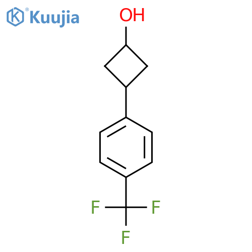 trans-3-[4-(trifluoromethyl)phenyl]cyclobutan-1-ol structure