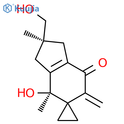 Spiro[cyclopropane-1,5'-[5H]inden]-7'(6'H)-one, 1',2',3',4'-tetrahydro-4'-hydroxy-2'-(hydroxymethyl)-2',4'-dimethyl-6'-methylene-, (2'R,4'S)-rel-(+)- structure