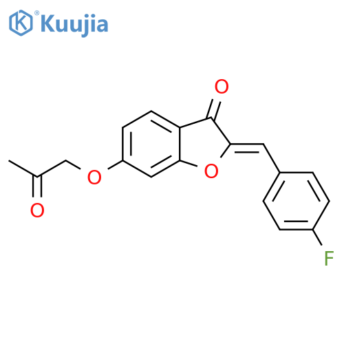 (2Z)-2-[(4-fluorophenyl)methylidene]-6-(2-oxopropoxy)-2,3-dihydro-1-benzofuran-3-one structure