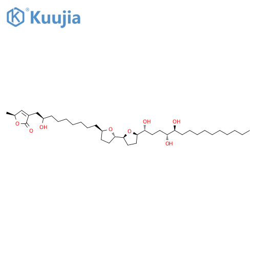 2(5H)-Furanone, 3-[(2R)-2-hydroxy-9-[(2S,2'S,5R,5'R)-octahydro-5'-[(1R,4R,5S)-1,4,5-trihydroxypentadecyl][2,2'-bifuran]-5-yl]nonyl]-5-methyl-, (5S)- structure