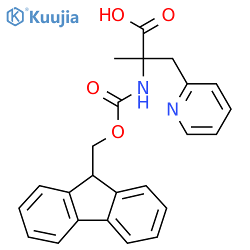 2-({[(9H-fluoren-9-yl)methoxy]carbonyl}amino)-2-methyl-3-(pyridin-2-yl)propanoic acid structure