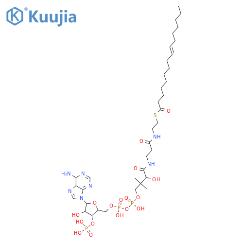 Coenzyme A, S-(9Z)-9-hexadecenoate structure