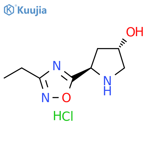 (3S,5R)-5-(3-ethyl-1,2,4-oxadiazol-5-yl)pyrrolidin-3-ol hydrochloride structure