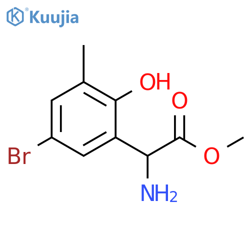 Benzeneacetic acid, α-amino-5-bromo-2-hydroxy-3-methyl-, methyl ester structure