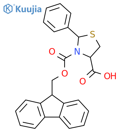 3-{[(9H-fluoren-9-yl)methoxy]carbonyl}-2-phenyl-1,3-thiazolidine-4-carboxylic acid structure