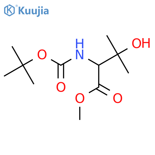 Methyl 2-{[(tert-butoxy)carbonyl]amino}-3-hydroxy-3-methylbutanoate structure