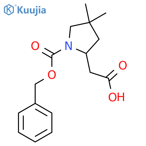 2-{1-[(Benzyloxy)carbonyl]-4,4-dimethylpyrrolidin-2-yl}acetic acid structure