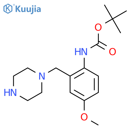 tert-butyl N-{4-methoxy-2-[(piperazin-1-yl)methyl]phenyl}carbamate structure