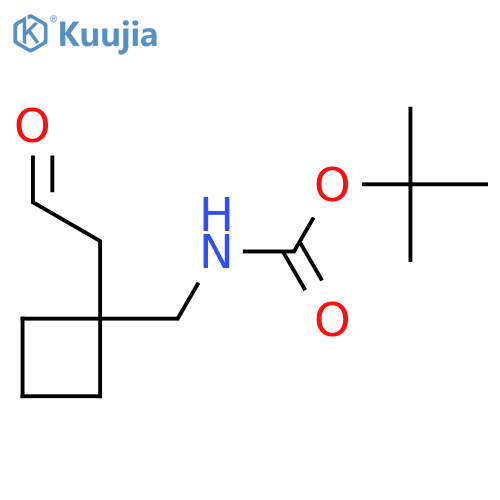 tert-Butyl N-{[1-(2-oxoethyl)cyclobutyl]methyl}carbamate structure