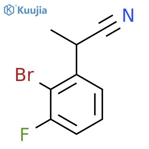 2-(2-Bromo-3-fluorophenyl)propanenitrile structure