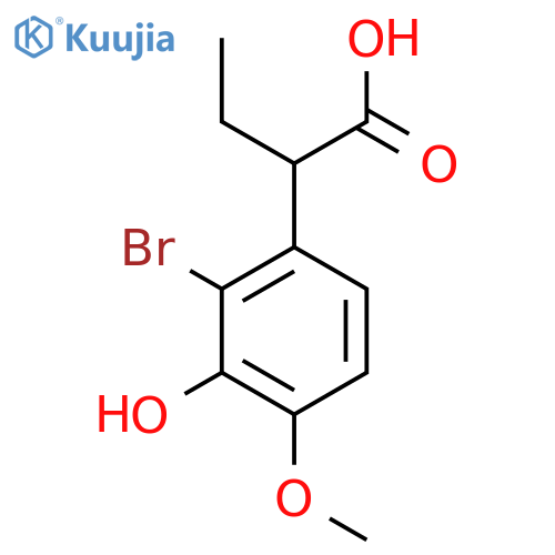 2-(2-Bromo-3-hydroxy-4-methoxyphenyl)butanoic acid structure