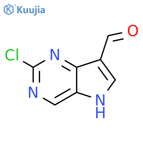 2-chloro-5H-pyrrolo[3,2-d]pyrimidine-7-carbaldehyde structure