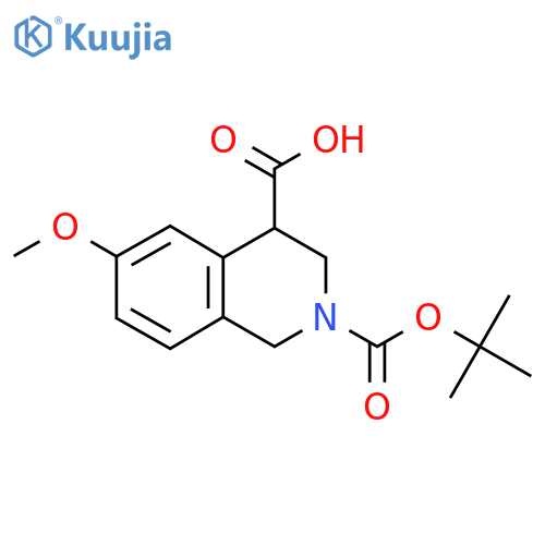 2-[(Tert-butoxy)carbonyl]-6-methoxy-1,2,3,4-tetrahydroisoquinoline-4-carboxylic acid structure
