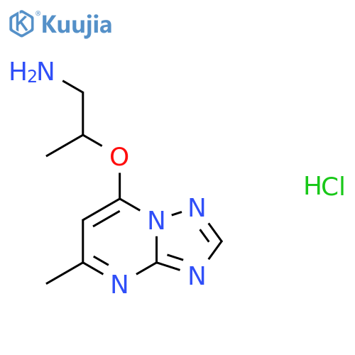 2-((5-Methyl-[1,2,4]triazolo[1,5-a]pyrimidin-7-yl)oxy)propan-1-amine hydrochloride structure