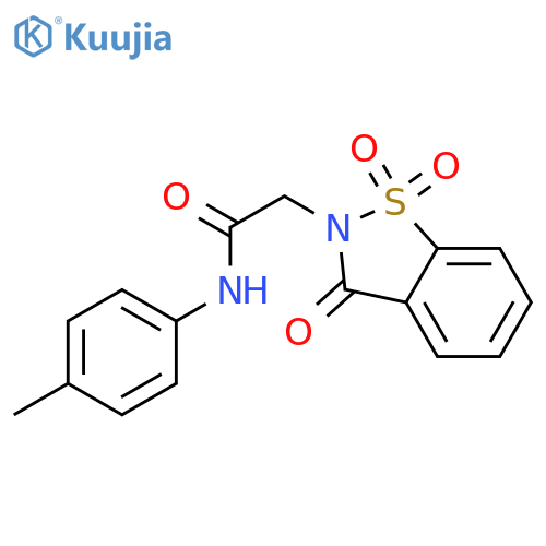 N-(4-methylphenyl)-2-(1,1,3-trioxo-2,3-dihydro-1lambda6,2-benzothiazol-2-yl)acetamide structure