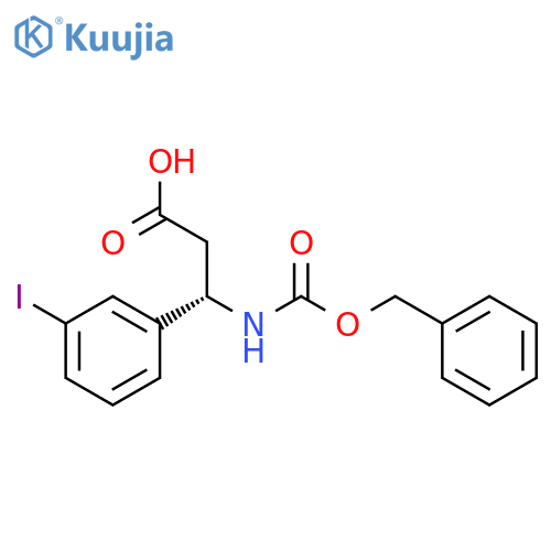 (3S)-3-{[(benzyloxy)carbonyl]amino}-3-(3-iodophenyl)propanoic acid structure