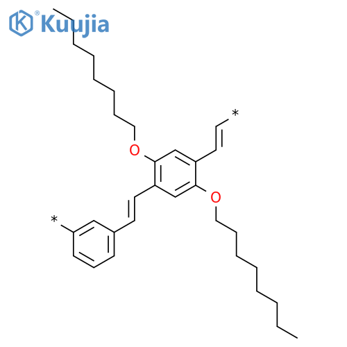 Poly[1,3-phenylene-1,2-ethenediyl[2,5-bis(octyloxy)-1,4-phenylene]-1,2-ethenediyl] structure