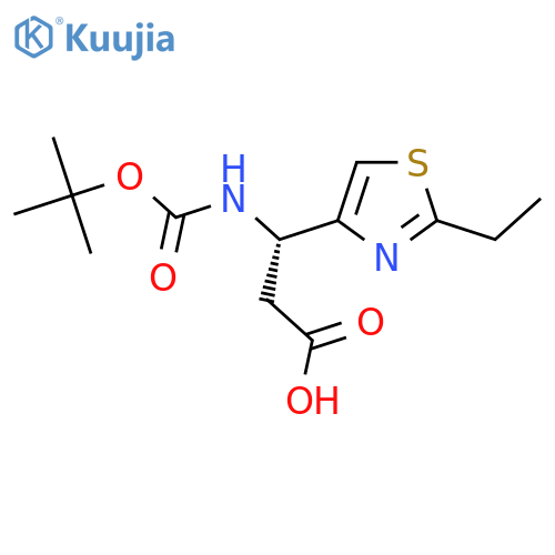 (3S)-3-{[(tert-butoxy)carbonyl]amino}-3-(2-ethyl-1,3-thiazol-4-yl)propanoic acid structure