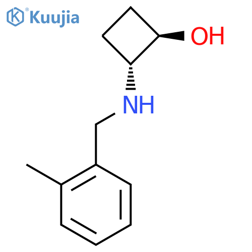 trans-2-{[(2-Methylphenyl)methyl]amino}cyclobutan-1-ol structure