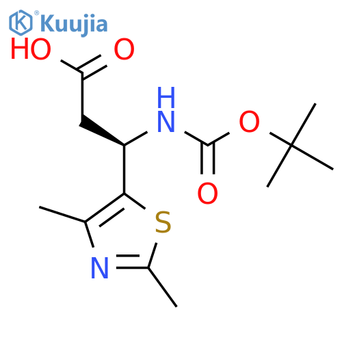 (3R)-3-{[(tert-butoxy)carbonyl]amino}-3-(dimethyl-1,3-thiazol-5-yl)propanoic acid structure